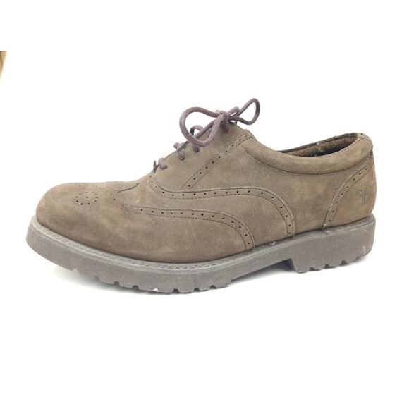 FRYE MEDFORD Men\'s Brown Leather Nubuck Wing Tip Oxfords 84220 Size US 10 M main image 4